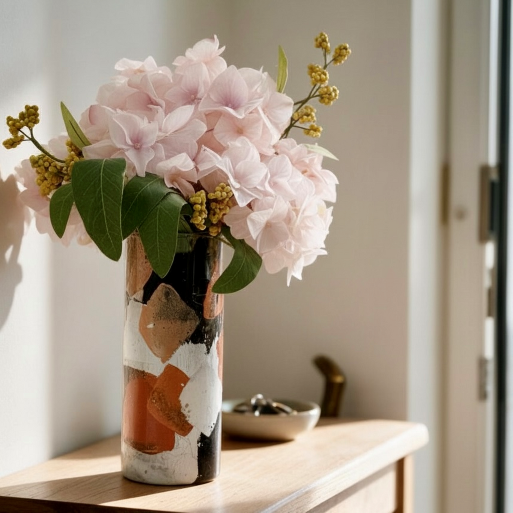 Mirrored Thought Glass Vase Collection