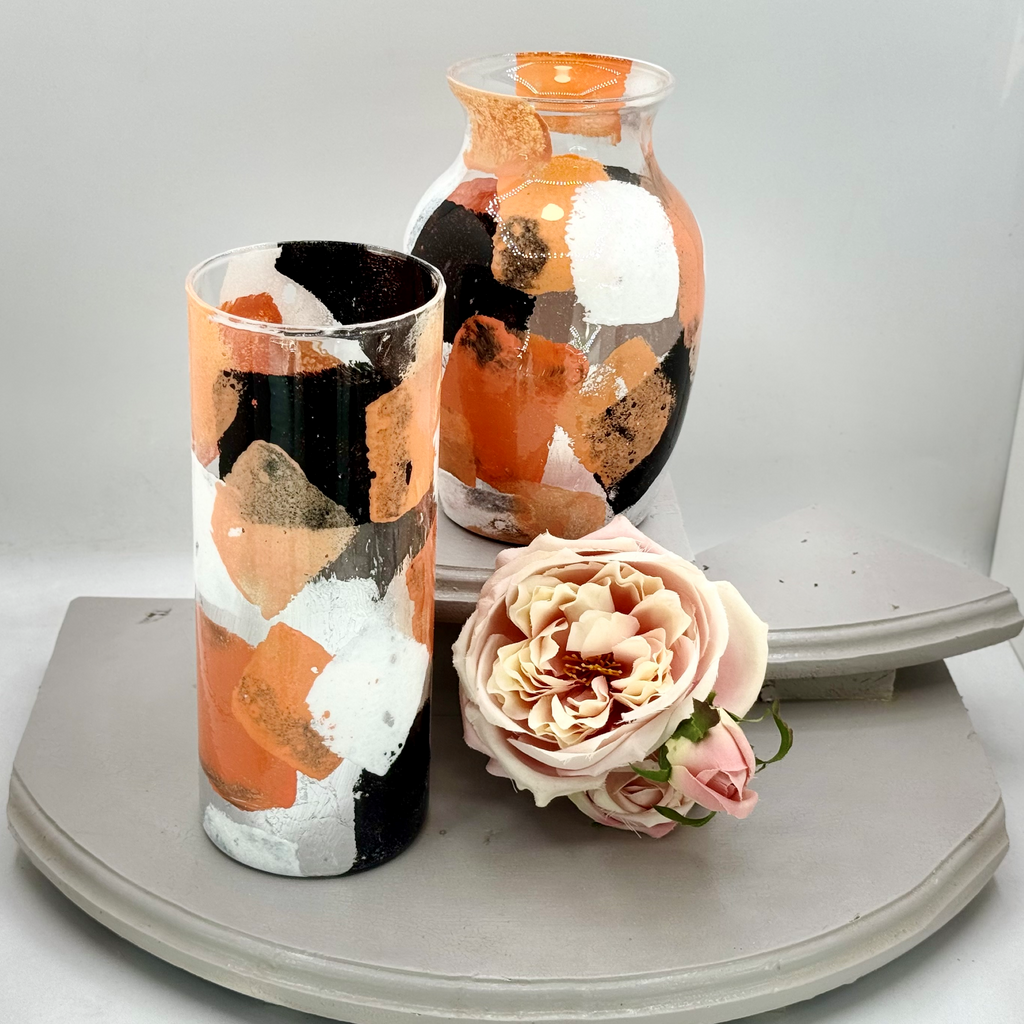 Mirrored Thought Glass Vase Collection
