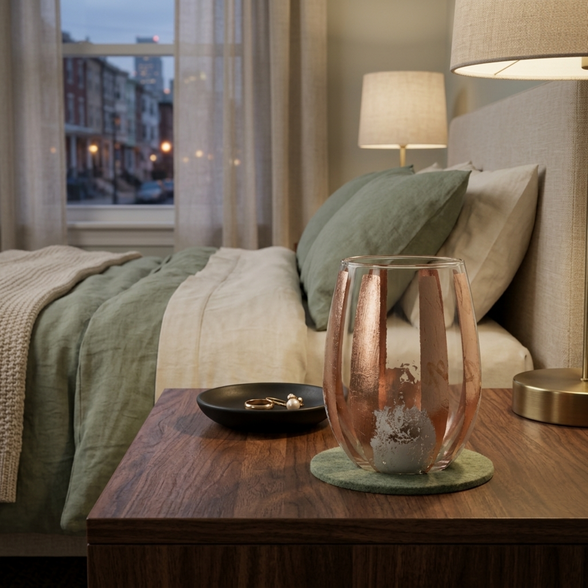 Mixed-Metal Stemless Wine Glass