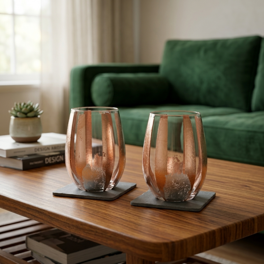 Mixed-Metal Stemless Wine Glass