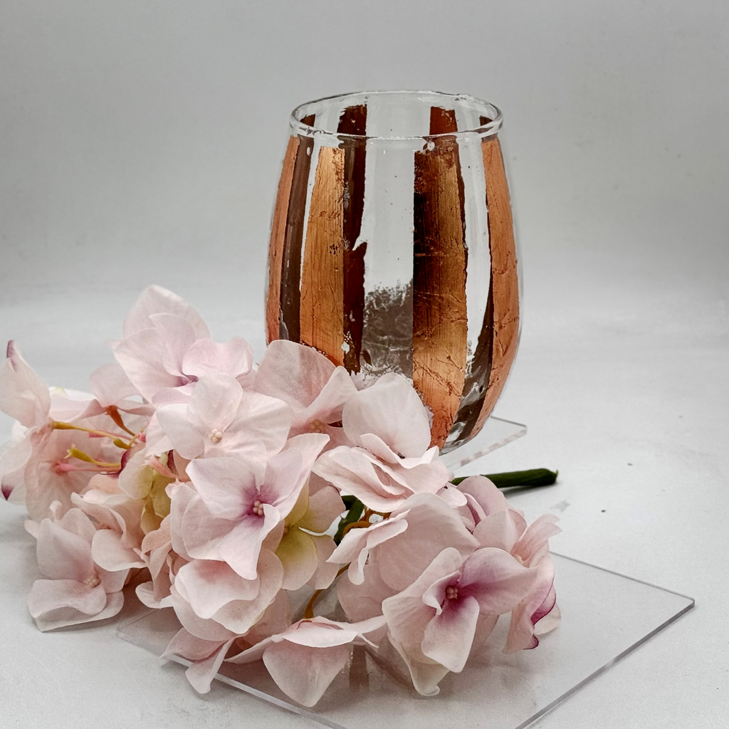 Mixed-Metal Stemless Wine Glass