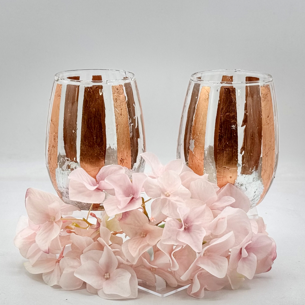 Mixed-Metal Stemless Wine Glass