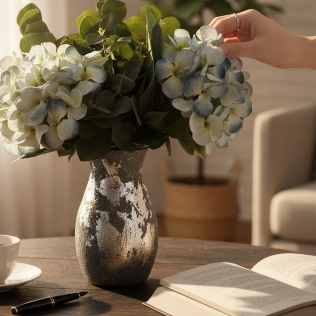 Moonlit Metal Glass Vase Collection