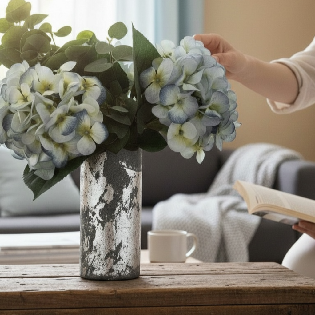 Moonlit Metal Glass Vase Collection