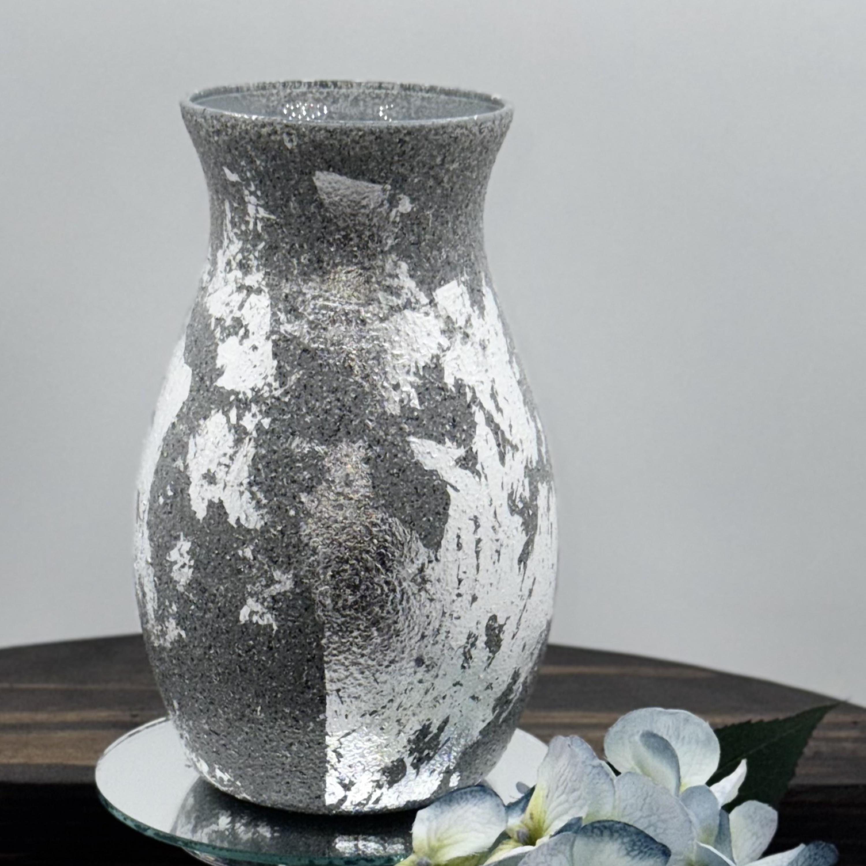 Moonlit Metal Glass Vase Collection