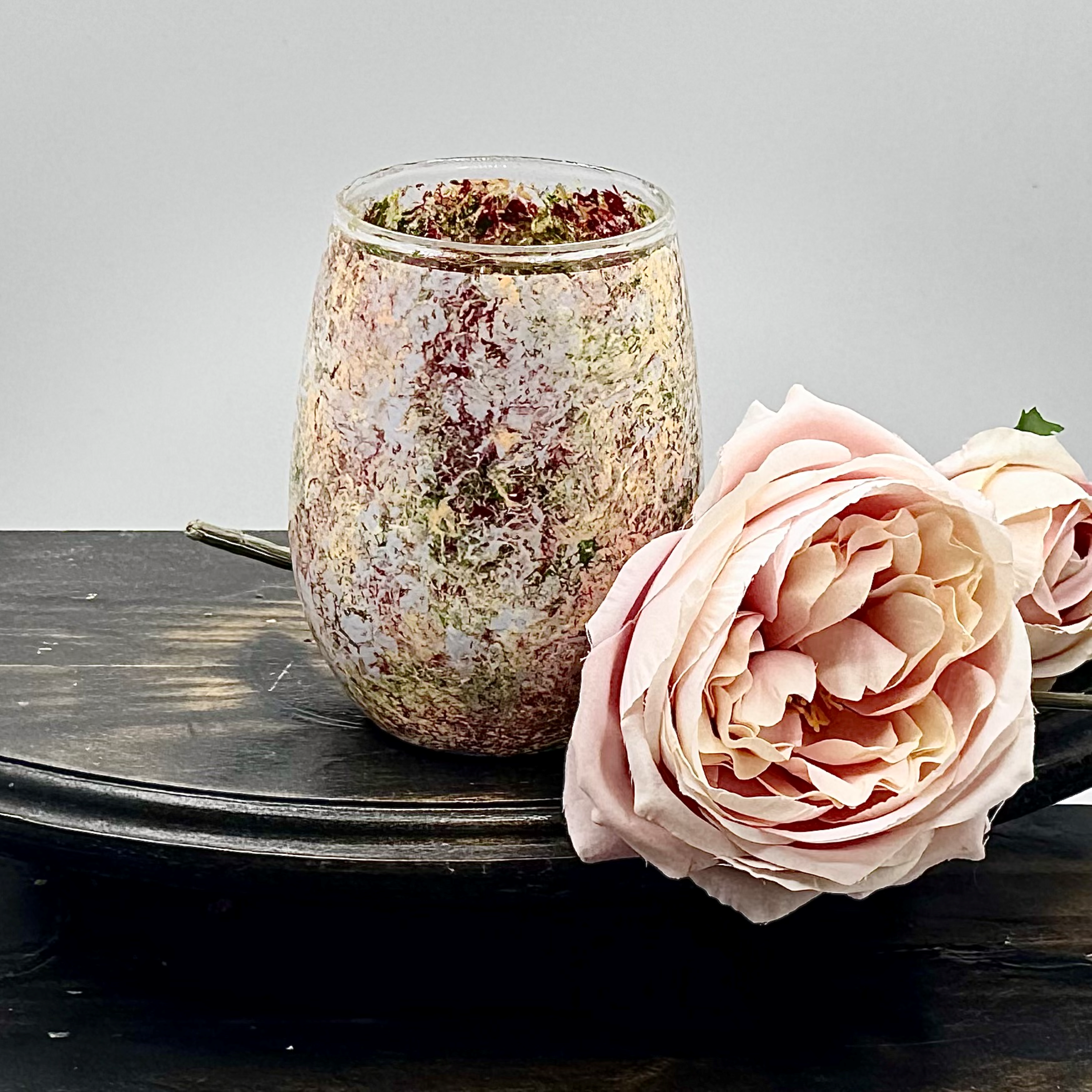 Painted Stone Stemless Wine Glass
