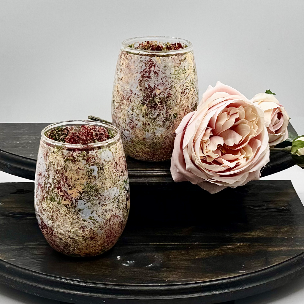 Painted Stone Stemless Wine Glass