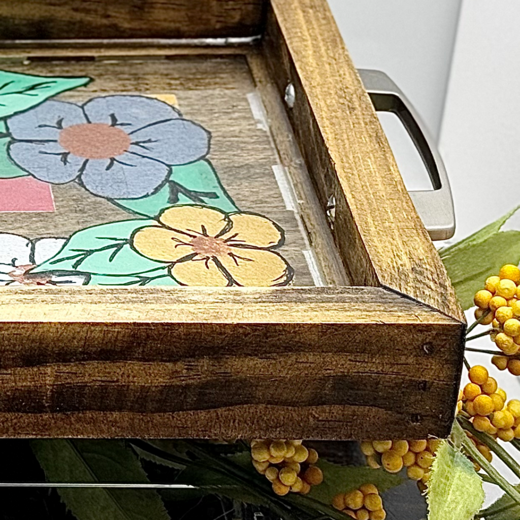 Patchwork Garden Wooden Tray