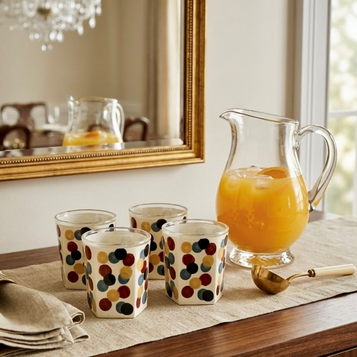 Playful Dot Rock Glass