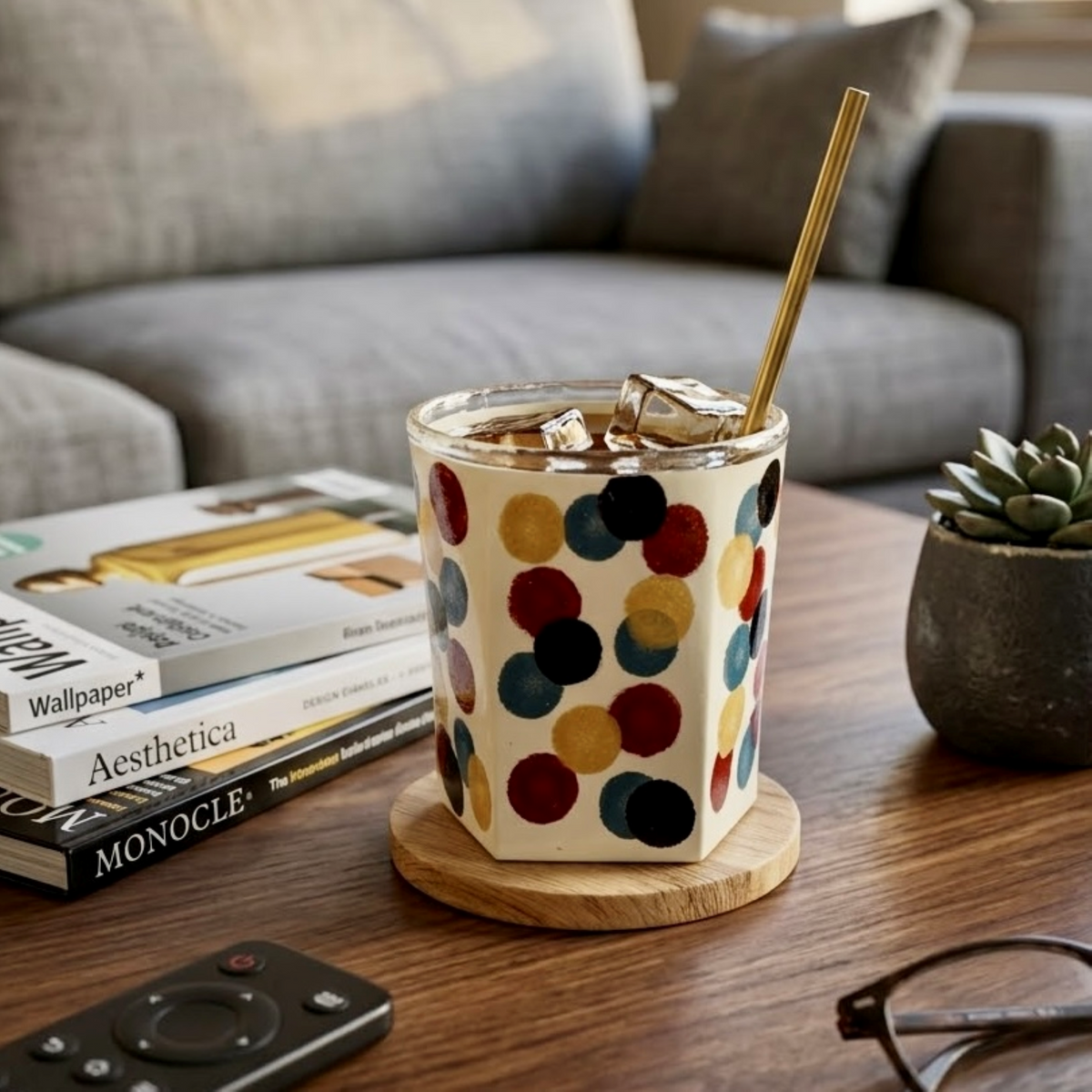 Playful Dot Rock Glass