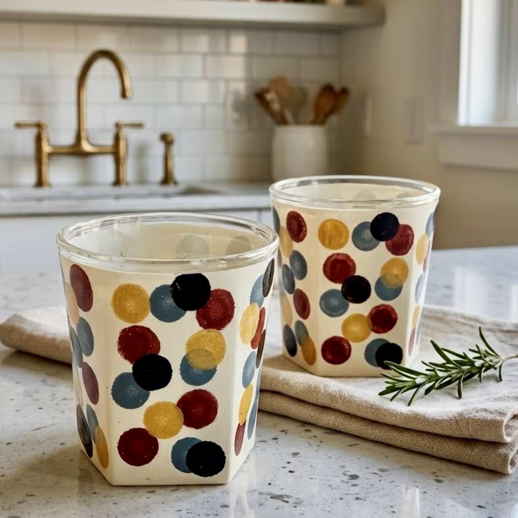 Playful Dot Rock Glass
