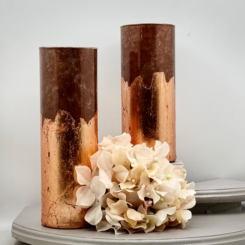 Rustic Patina Glass Vase Collection
