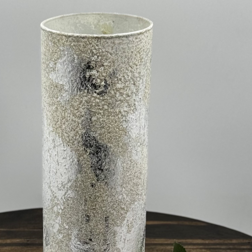 Sculpted Silver Glass Vase Collection
