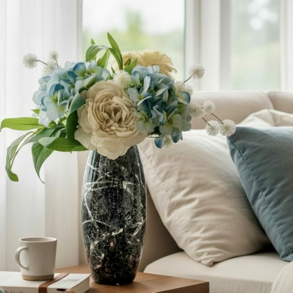 Shadowed Swirl Glass Vase Collection