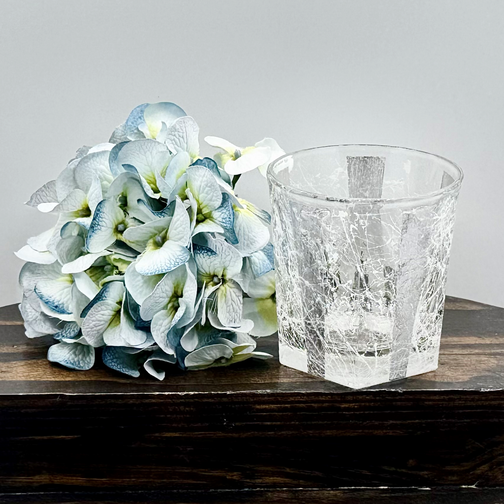 Silver Crackled Rock Glass