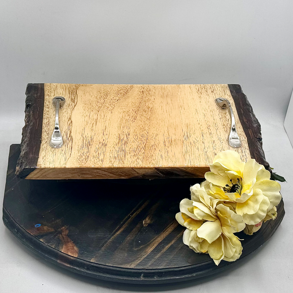 Silver Tide Live Edge Wooden Tray