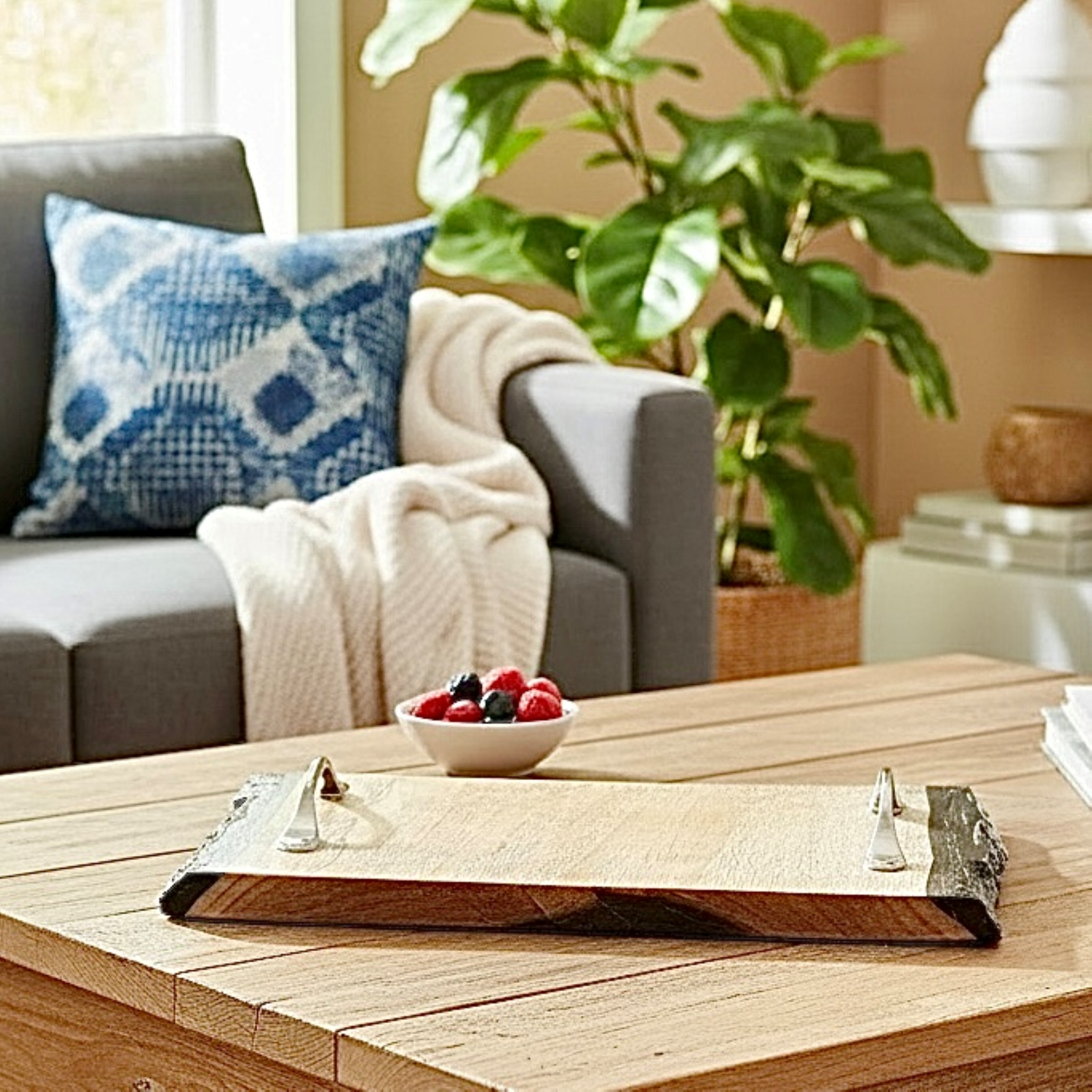Silver Tide Live Edge Wooden Tray