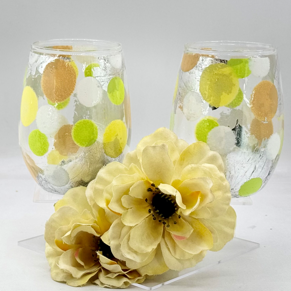 Silver Citrus Stemless Wine Glass