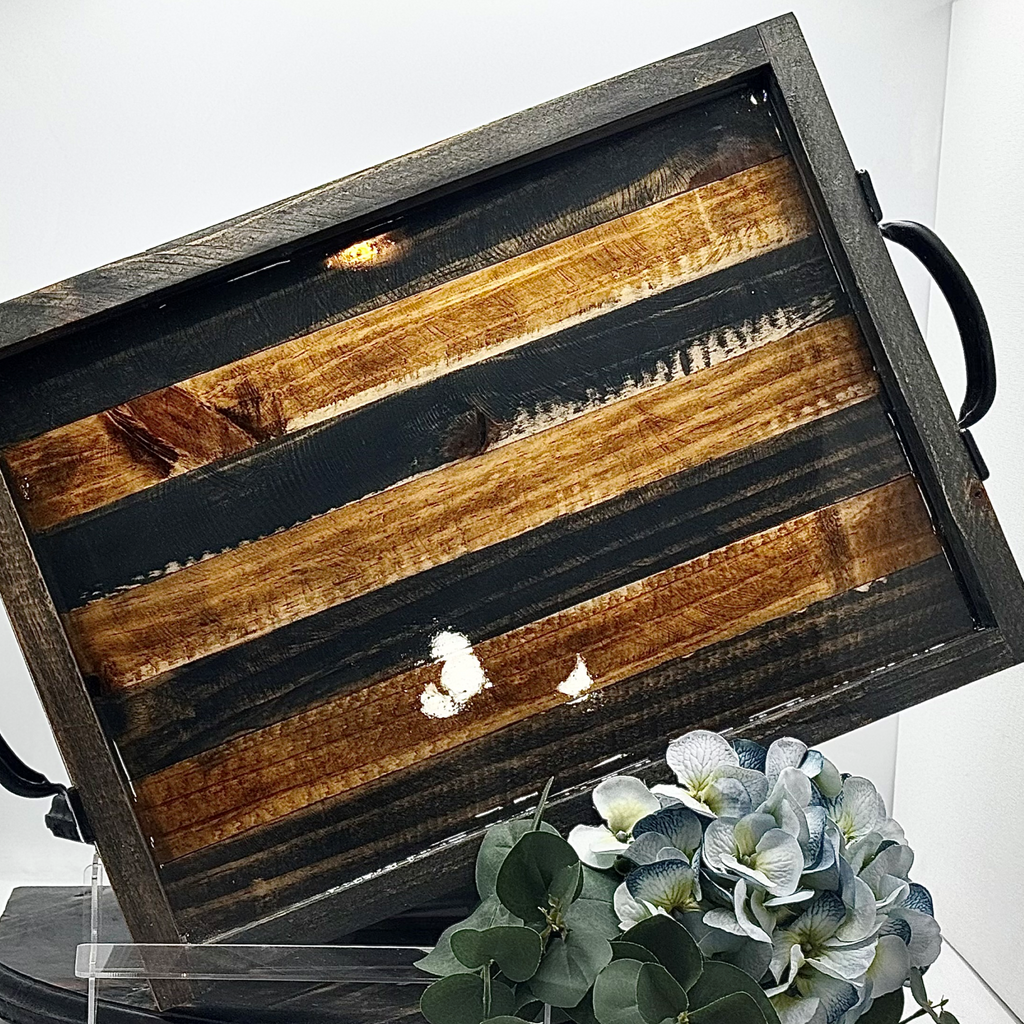 Smokey Contrast Wooden Tray