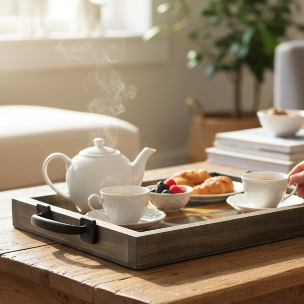 Smokey Contrast Wooden Tray
