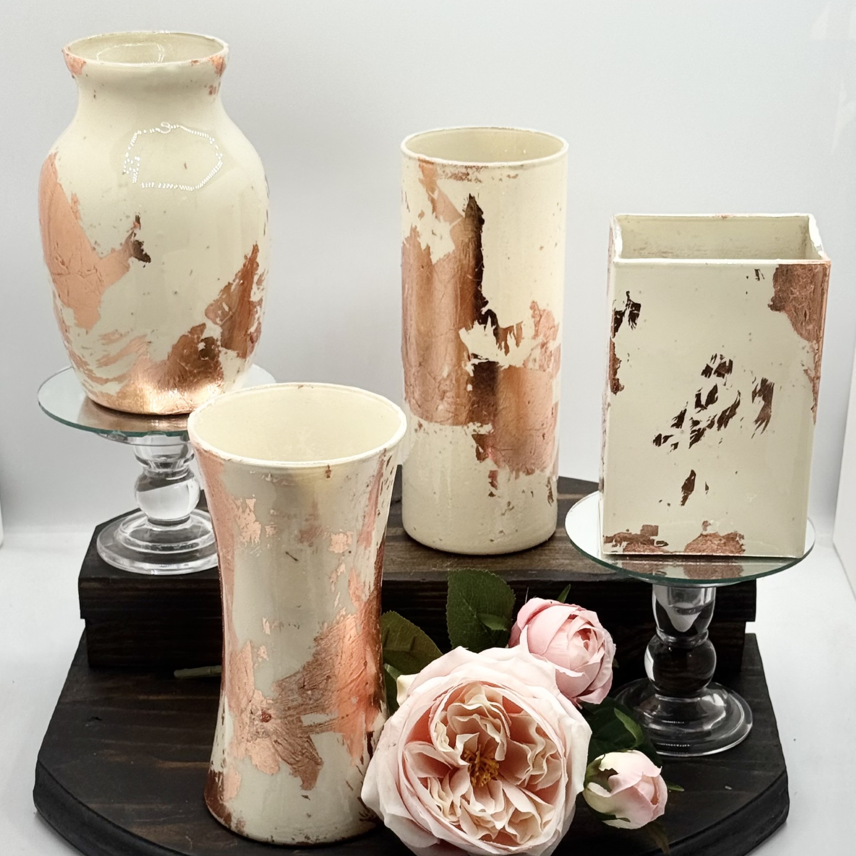 Terra Cotta Copper Glass Vase Collection