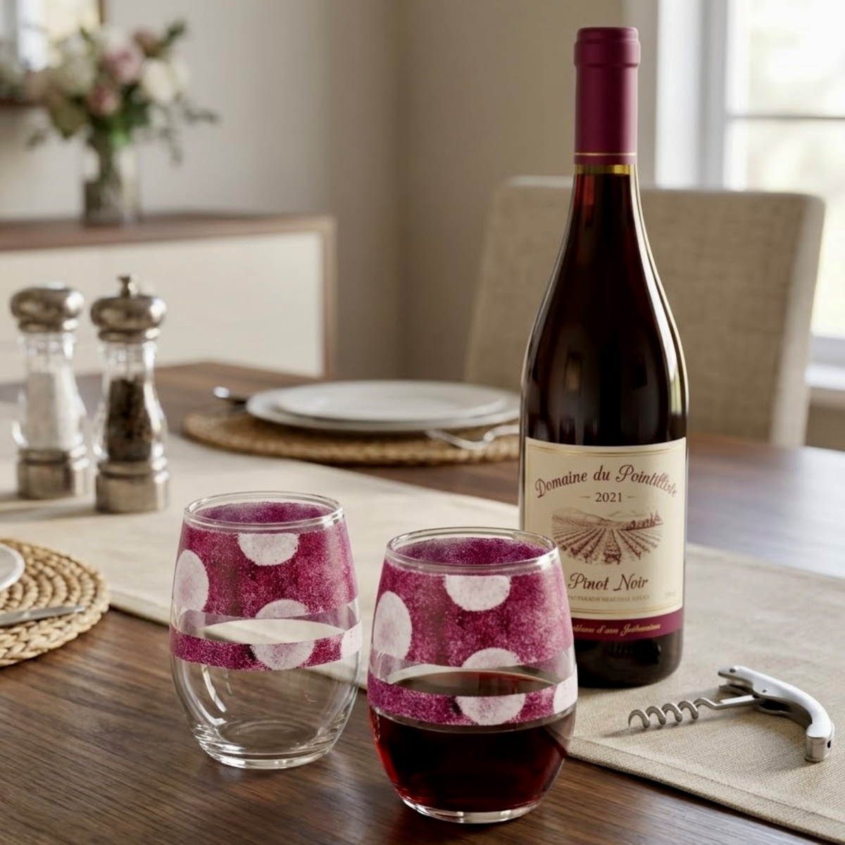 Textured Berry Stemless Wine Glass