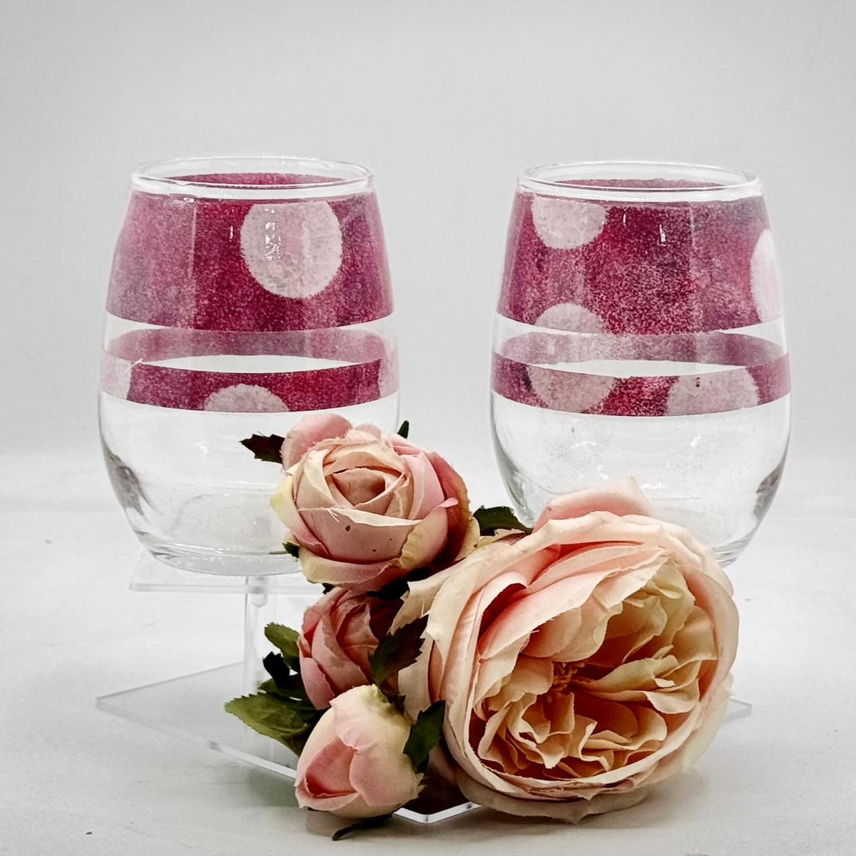 Textured Berry Stemless Wine Glass