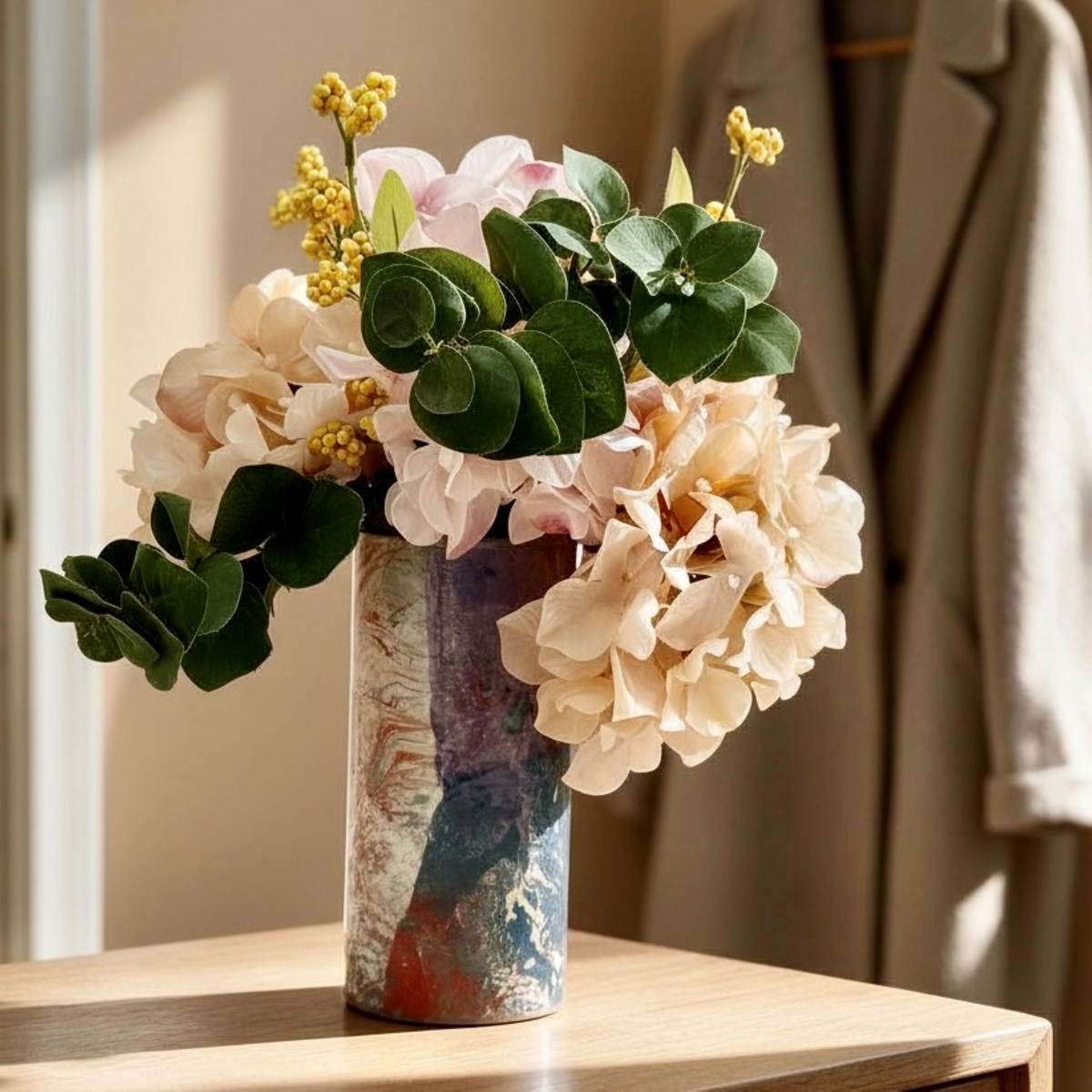 Veined Slate Glass Vase Collection