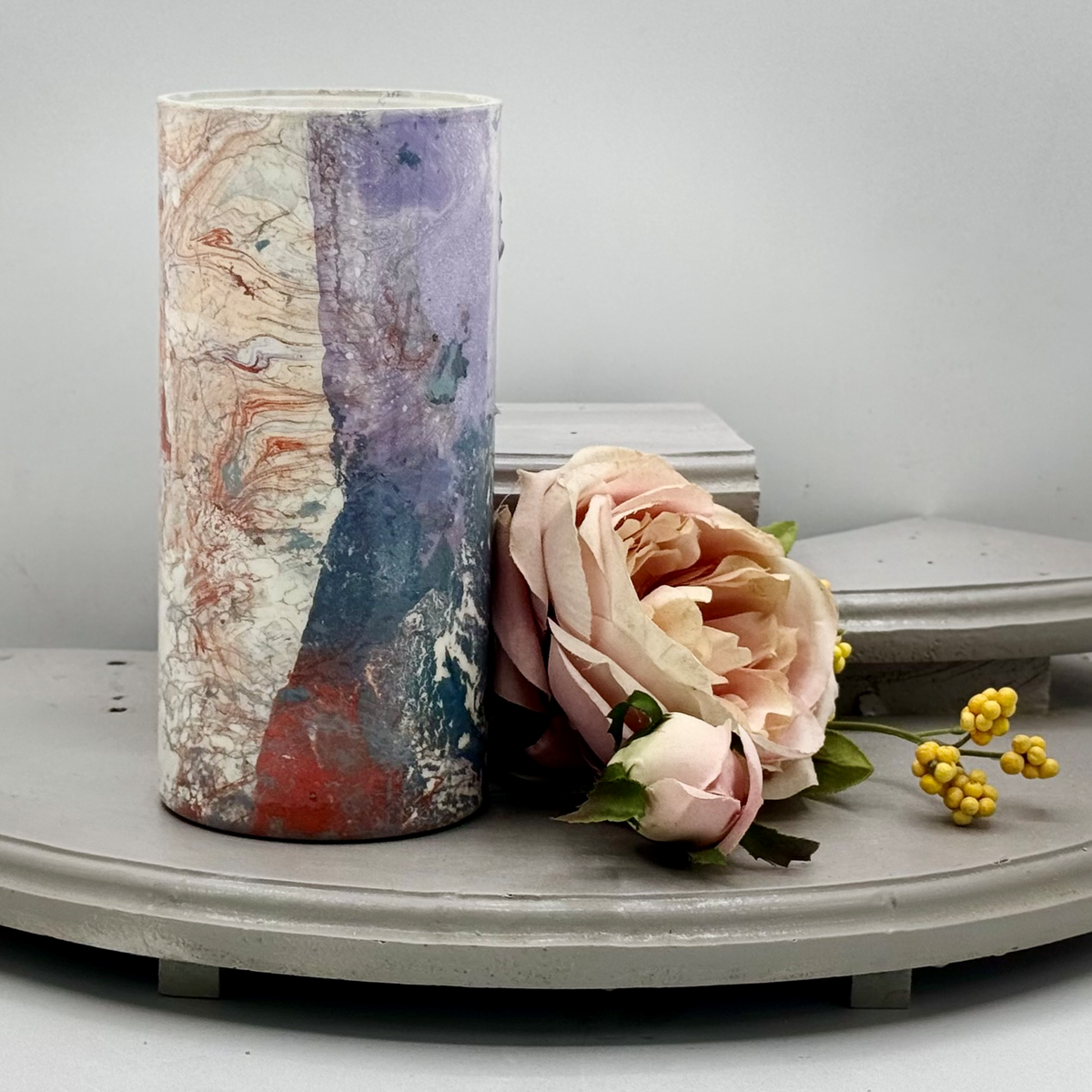 Veined Slate Glass Vase Collection
