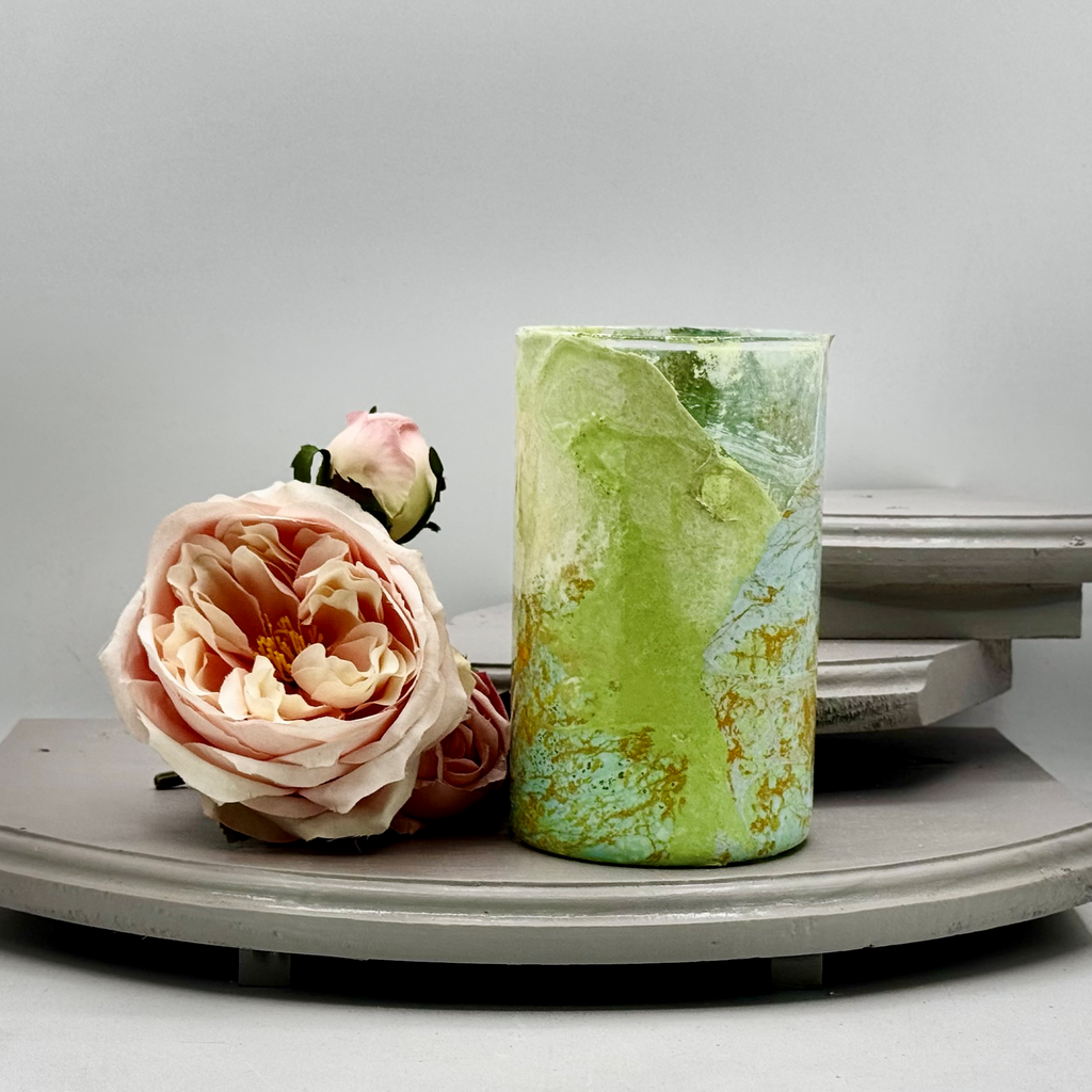 Verdant Agate Glass Vase Collection