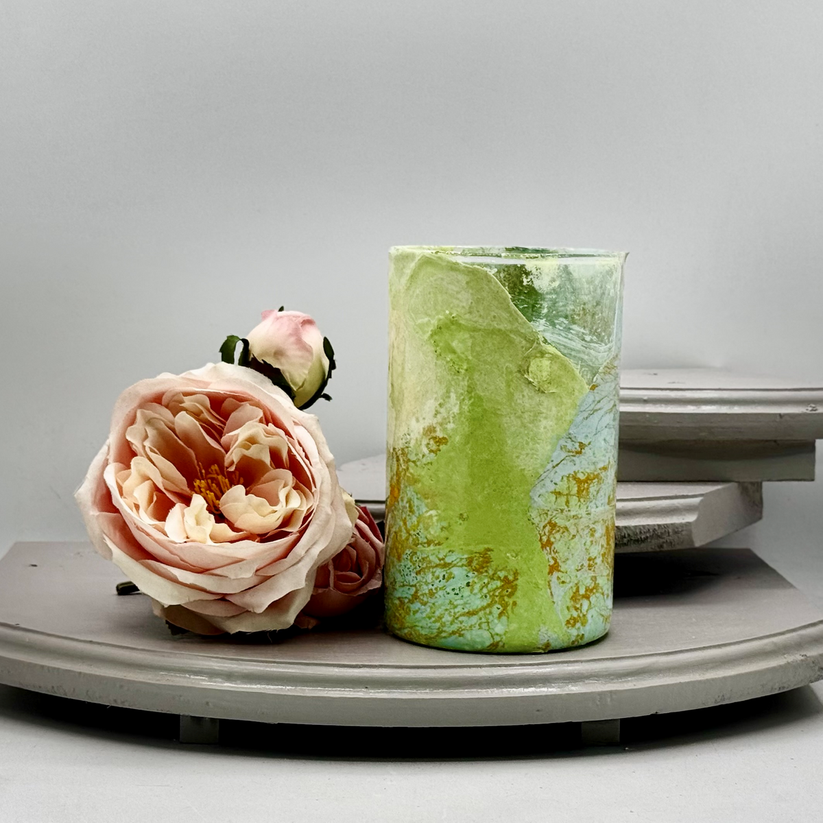 Verdant Agate Glass Vase Collection