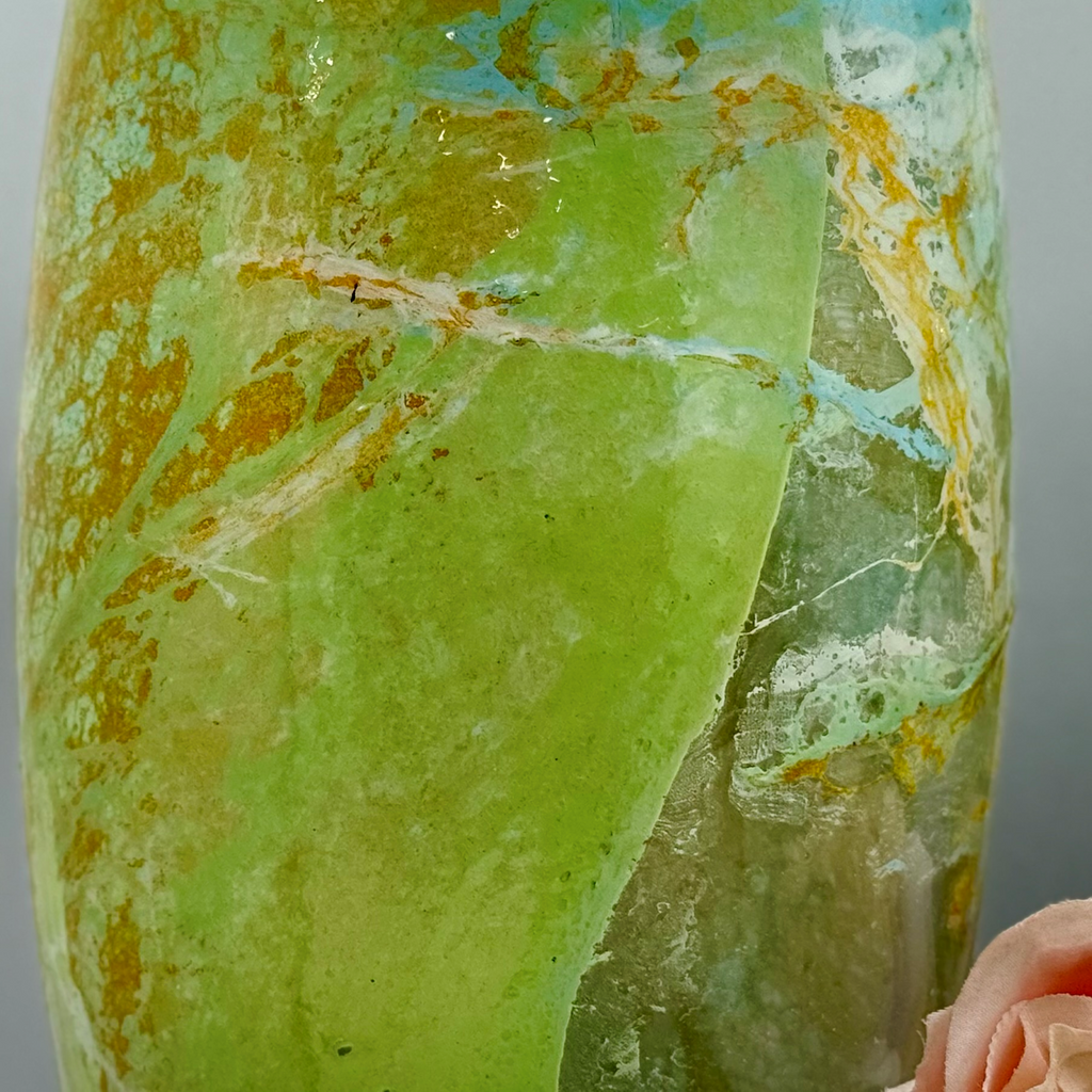 Verdant Agate Glass Vase Collection