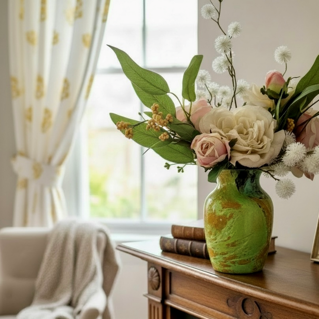 Verdant Agate Glass Vase Collection