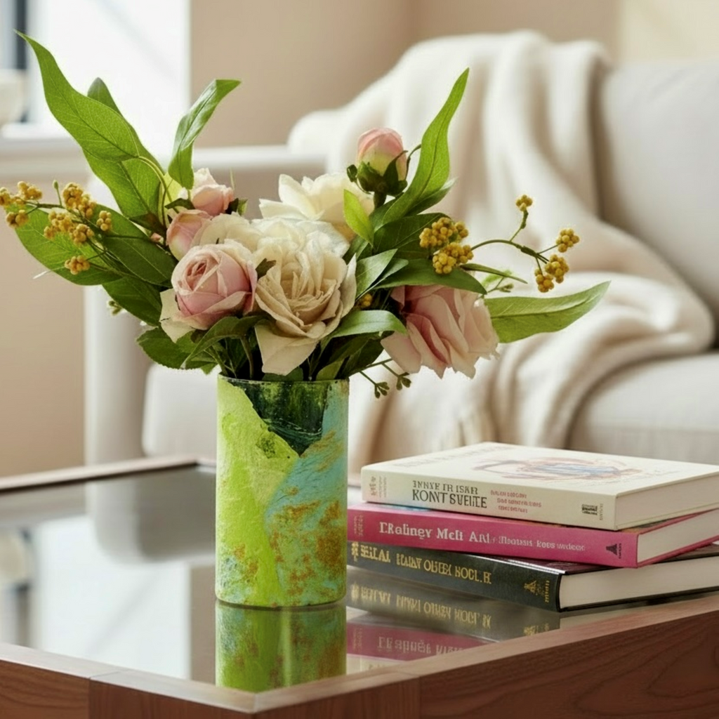 Verdant Agate Glass Vase Collection