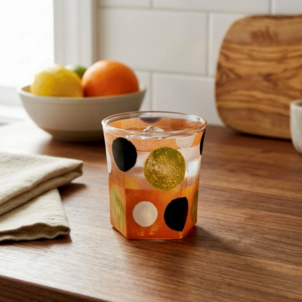 Vintage Dot Rock Glass