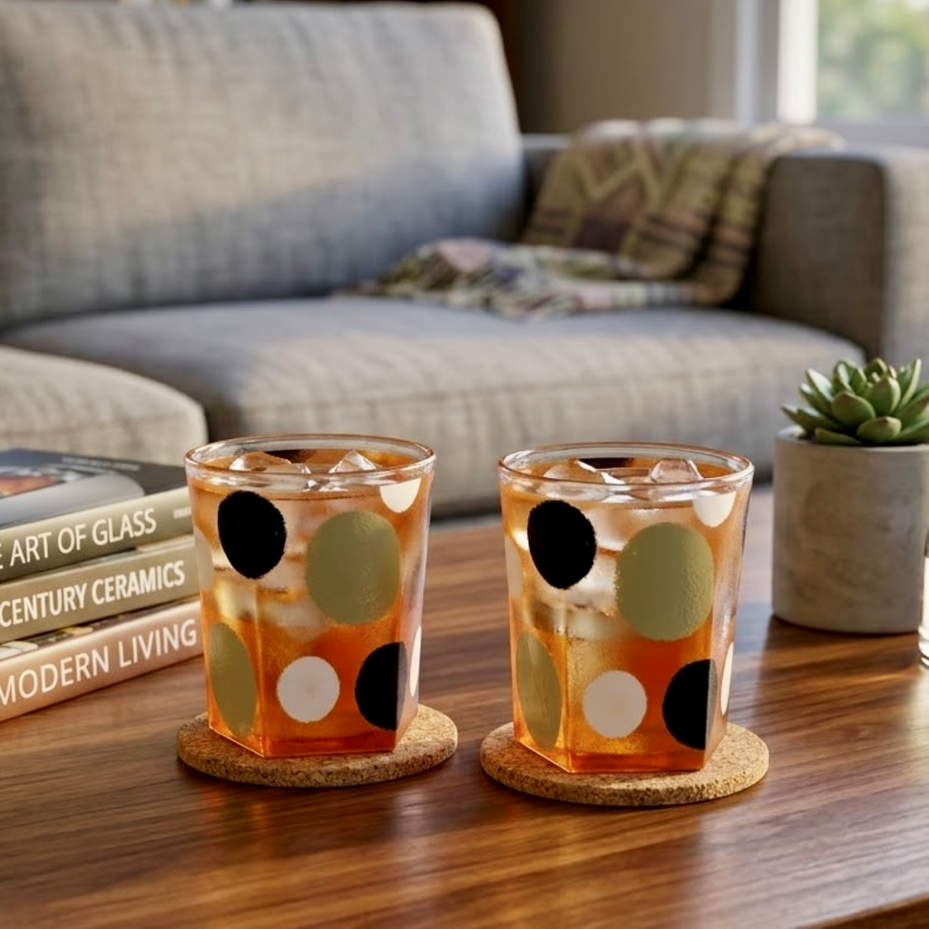 Vintage Dot Rock Glass