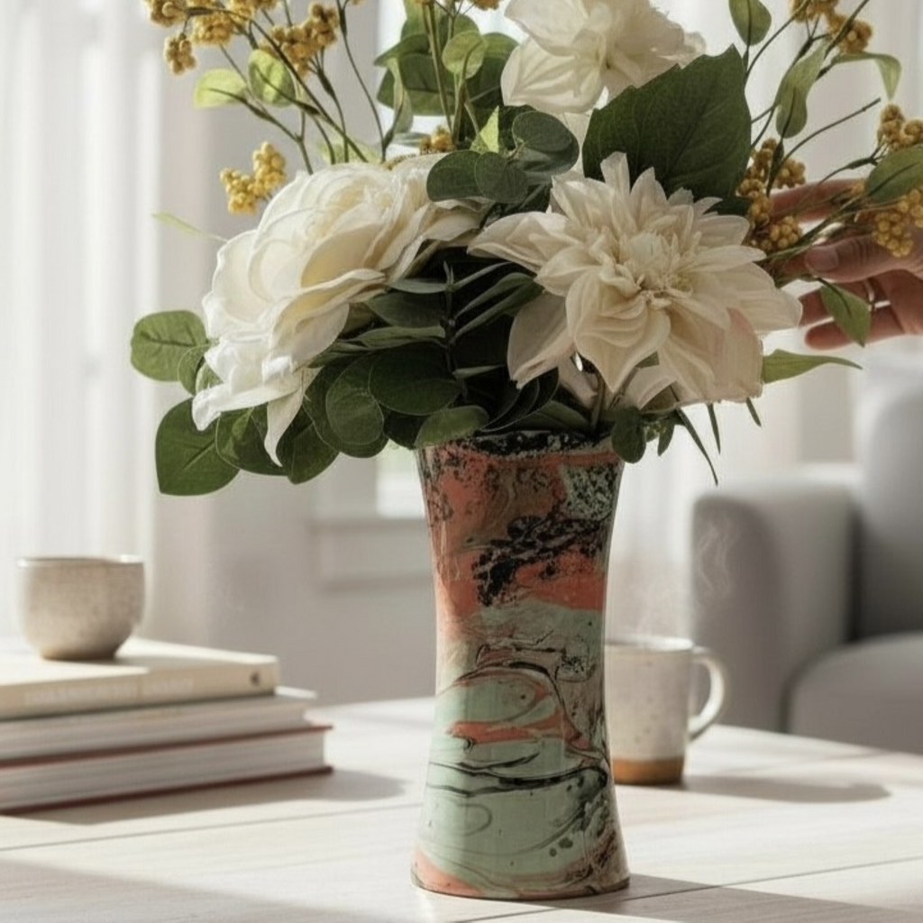 Volcanic Coral Glass Vase Collection