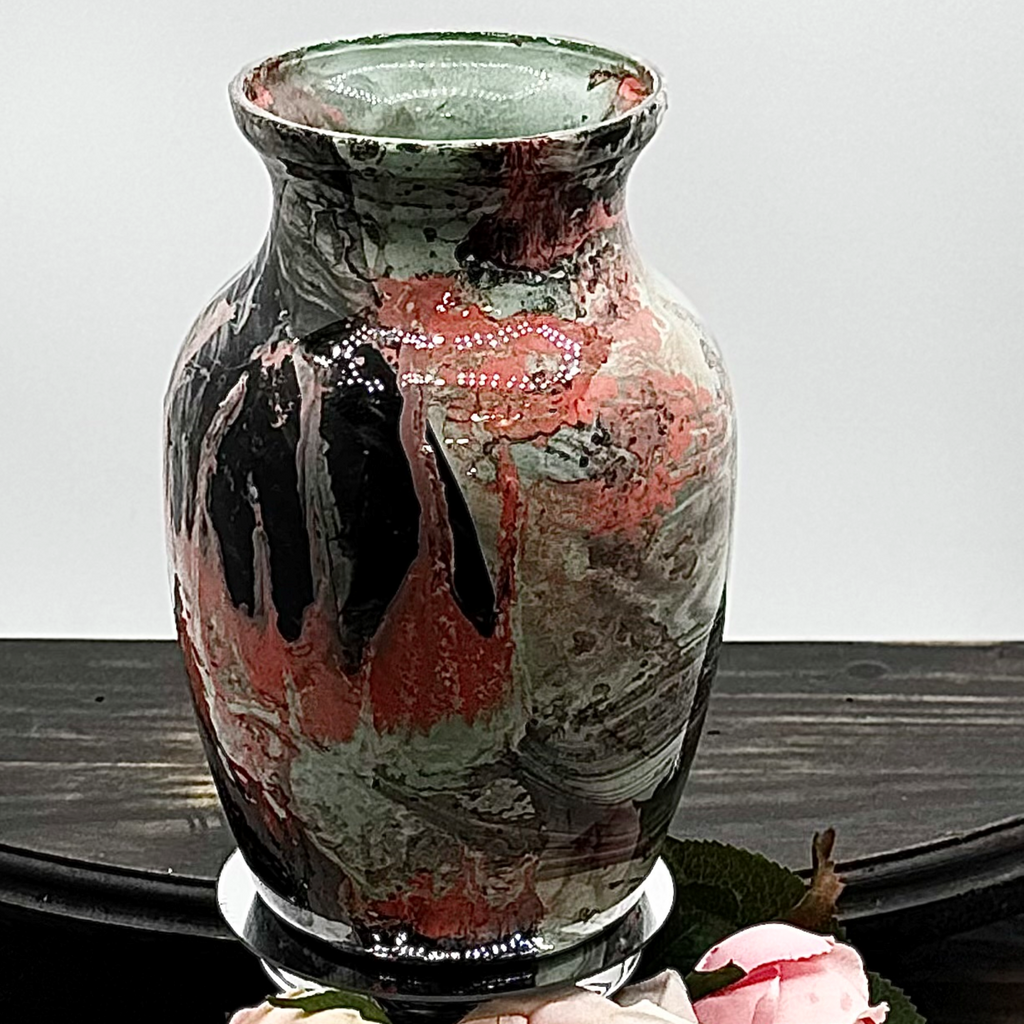Volcanic Coral Glass Vase Collection