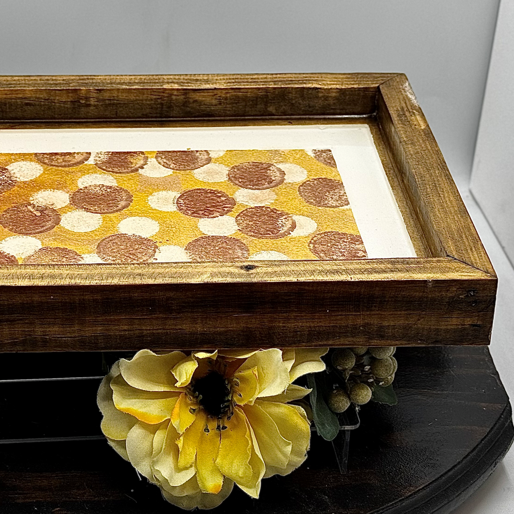 Walnut & Gold Wooden Tray